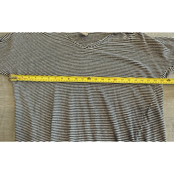 Chicos Womens Linen Popover Casual Top Size L Striped Resort Oversized Coastal - Picture 7 of 9